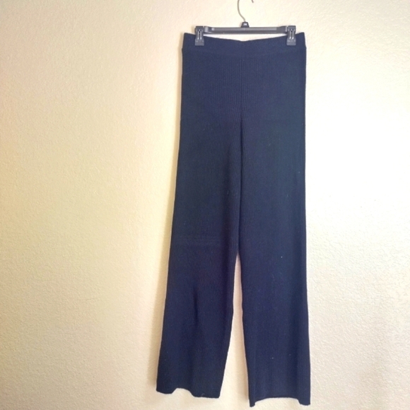 Gentle Herd knit cashmere pull on lounge pants black sz Xl - Picture 1 of 9
